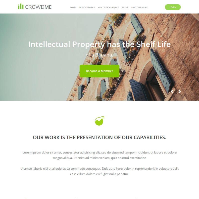 Icrowdme website layout previev